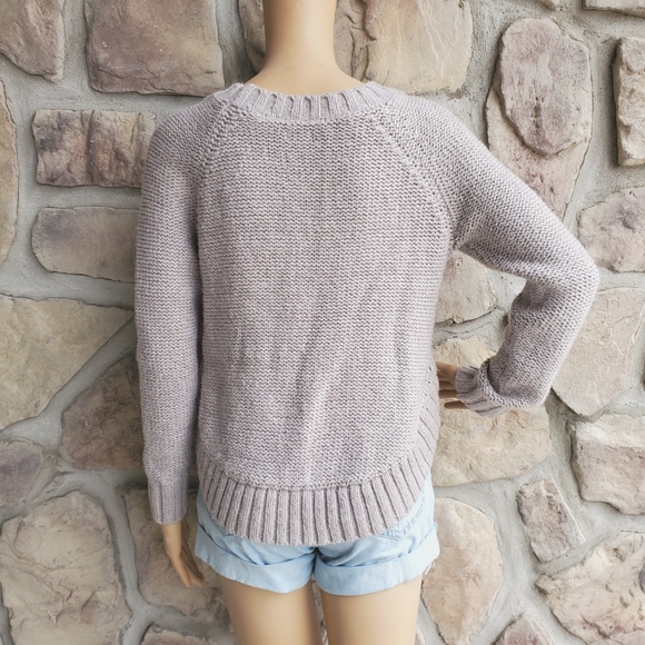 AERIE | Gray Crew Neck Knit Sweater - Picture 5 of 8